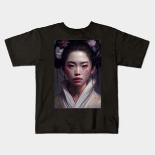 Japanese Geisha In Digital Art. Gift Idea For Japan Fans 3 Kids T-Shirt